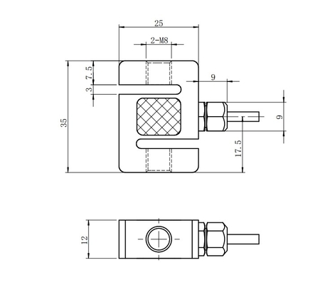 Wägezelle Typ S aus Edelstahl 50–2000 N 15 V Zug-Druck-Messumformer